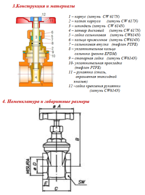 Задвижка "WATERGATE" PN 16 1/2"